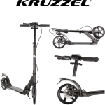 Kruzzel Hyperion City Scooter - Step Voor Volwassenen - Opvouwbaar - Vering - Schijf Rem - 100kg - Autoped - Grote - Zwart