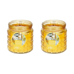 2x Stuks Citronella Kaarsen Tegen Insecten In Glazen Pot 12 Cm - Geurkaarsen - Geel