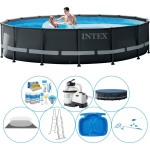 Intex Ultra Xtr Frame Rond 488x122 Cm - Zwembad Inclusief Accessoires - Grijs