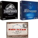 Spellenset - 3 Stuks - Jurassic World The Boardgame & Het Jachtseizoen & Expeditie Robinson De Eilandraad