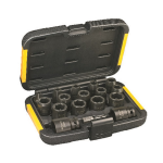 DeWalt Doppenset 17-delig (6,8,10,11,12,13,14,16,17,18,19,20,21,22,24,27mm & 1/4" naar 1/2" Adapter) - DT7506-QZ