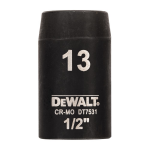 DeWalt Impact dop 13mm 1/2" (Kort - 38mm) - DT7531-QZ