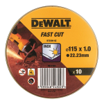 DeWalt Blik 10st Doorslijpschijf INOX 115x1x22,2mm in display - DT3506-QZ