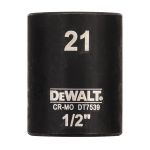 DeWalt Impact dop 21mm 1/2" (Kort - 38mm) - DT7539-QZ