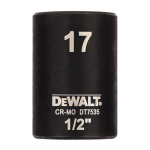 DeWalt Impact dop 17mm 1/2" (Kort - 38mm) - DT7535-QZ