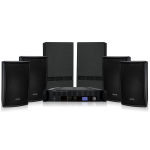 APART PUBSET-BL geluidsset met versterker, 4 luidsprekers & 2 subwoofers zwart