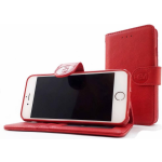 Hem Apple Iphone 12 - Burned Red Leren Portemonnee Hoesje - Lederen Wallet Case Tpu Meegekleurde Binnenkant- Book Case - - Zwart