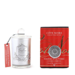 Geurkaars Cognac & Tabacco 75gr Zilver - Cote Noire - Rood