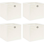 Vidaxl Opbergboxen 4 St 32x32x32 Cm Stof - Blanco