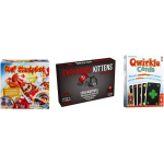 999Games Spellenbundel - 3 Stuks - Exploding Kittens Nsfw (18+) & Qwirkle & Stef Stuntpiloot