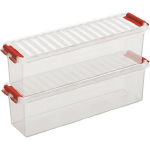 2x Kunststof Stapelbare Opbergbak 1,3 Liter 27 X 8,4 X 9 Cm - Opbergbox