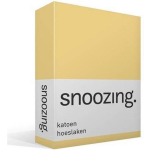 Snoozing - Katoen - Hoeslaken - 180x200 - - Geel