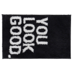 Badmat/badkamerkleed You Look Good 80 X 50 Cm Rechthoekig - Badmatjes - Zwart