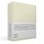 Romanette Flanellen Laken - 100% Geruwde Flanel-katoen - 2-persoons (200x260 Cm) - Ivoor - Wit