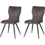 Ways. - Stijlvolle Eetkamerstoelen Modern En Comfortabel Design - Houten Poten - 2 Stuks - Grijs