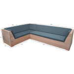 Wood4you - Loungeset 6 Bankirai 250cm/250cm Incl Kussens - Bruin