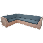 Wood4you - Loungeset 6 Bankirai 200cm/250cm Incl Kussens (L-vorm) - Bruin