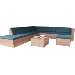 Wood4you - Loungeset 7 Bankirai 250cm/200cm Incl Kussens (L-vorm) - Bruin