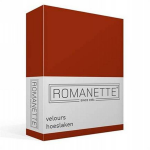 Romanette Velours Hoeslaken - 80% Katoen - 20% Polyester - 2-persoons (140/150x200/220 Cm) - Terra - Bruin