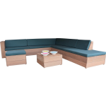 Wood4you - Loungeset 7 Bankirai 250cm/200cm Incl Kussens (Gl-vorm) - Bruin