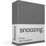 Snoozing Katoen Split Hoeslaken - 100% Katoen - 2-persoons (140x200 Cm) - Antraciet - Grijs