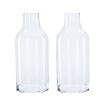 Bellatio Design 2x Flesvormige Bloemenvazen/decoratie Vazen/boeketvazen Transparant Glas 3300 Ml - Vazen