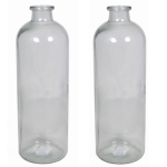 Set Van 3x Stuks Glazen Vaas/vazen 3,5 Liter Smalle Hals 11 X 33 Cm - Vazen