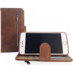 Hem Apple Iphone 12 Pro Max - Bronzed Brown Leren Rits Portemonnee Hoesje - Lederen Wallet Case Tpu Meegekleurde Binnenkant- - Bruin