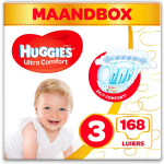 Huggies Ultra Comfort - Unisex Babyluiers X168 Maat 3-1 Maandverpakking