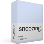 Snoozing Flanel Hoeslaken - 100% Geruwde Flanel-katoen - Lits-jumeaux (200x210/220 Cm) - Hemel - Blauw