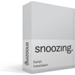 Snoozing Flanel Hoeslaken - 100% Geruwde Flanel-katoen - Lits-jumeaux (180x210/220 Cm) - - Grijs