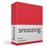 Snoozing Flanel Hoeslaken - 100% Geruwde Flanel-katoen - Lits-jumeaux (200x210/220 Cm) - - Rood