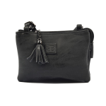 Tas - Tasssen - Bags - Bag- Bicky Bernard- Harmonica 3-vaks Tasje - Schoudertasje - Crossbody Tasje - - Zwart