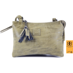 Tas - Tasssen - Bags - Bag- Bicky Bernard- Harmonica 3-vaks Tasje - Schoudertasje - Crossbody Tasje - Olive - Groen