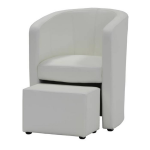 Cstore Nino Fauteuil + Poef -te Faux - Wit