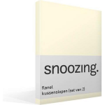 Snoozing Flanel Kussenslopen (Set Van 2) - 100% Geruwde Flanel-katoen - 60x70 Cm - Standaardmaat - Ivoor - Wit