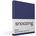Snoozing Katoen Kussenslopen (Set Van 2) - 100% Katoen - 60x70 Cm - Standaardmaat - Navy - Blauw