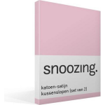 Snoozing Katoen-satijn Kussenslopen (Set Van 2) - 100% Katoen-satijn - 60x70 Cm - Standaardmaat - - Roze