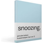 Snoozing Percale Katoen Kussenslopen (Set Van 2) - 100% Percale Katoen - 60x70 Cm - Standaardmaat - Hemel - Blauw