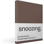 Snoozing Percale Katoen Kussenslopen (Set Van 2) - 100% Percale Katoen - 60x70 Cm - Standaardmaat - Taupe