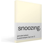 Snoozing Percale Katoen Kussenslopen (Set Van 2) - 100% Percale Katoen - 60x70 Cm - Standaardmaat - Ivoor - Wit