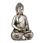 Boeddha Beeld Zilver - Mediterende Boeddha 42 Cm - Silver
