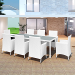 Vidaxl 9-delige Tuinset Poly Rattan Crème - Blanco