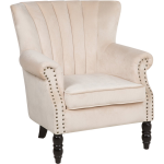 Beliani Svedala Fauteuil Fluweel 77 X 77 Cm - Beige