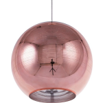 Beliani Asaro Hanglamp Glas 25 X 25 Cm - Roze