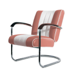 Bel Air Retro Loungestoel Lc-01 Dusty Rose - Rose Goud