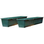 Set Van 2x Stuks Plantenbakken Donker Rechthoekig 80 X 17,5 X 14,5 Cm - Plantenbakken - Groen