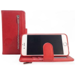 Hem Apple Iphone 12 Pro Max - Burned Red Leren Rits Portemonnee Hoesje - Lederen Wallet Case Tpu Meegekleurde Binnenkant- - Zwart