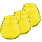 3x Citrus Geurkaarsen In Glazen Houder 48 Branduren - Geurkaarsen - Geel