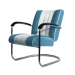 Bel Air Retro Loungestoel Lc-01 - Blauw